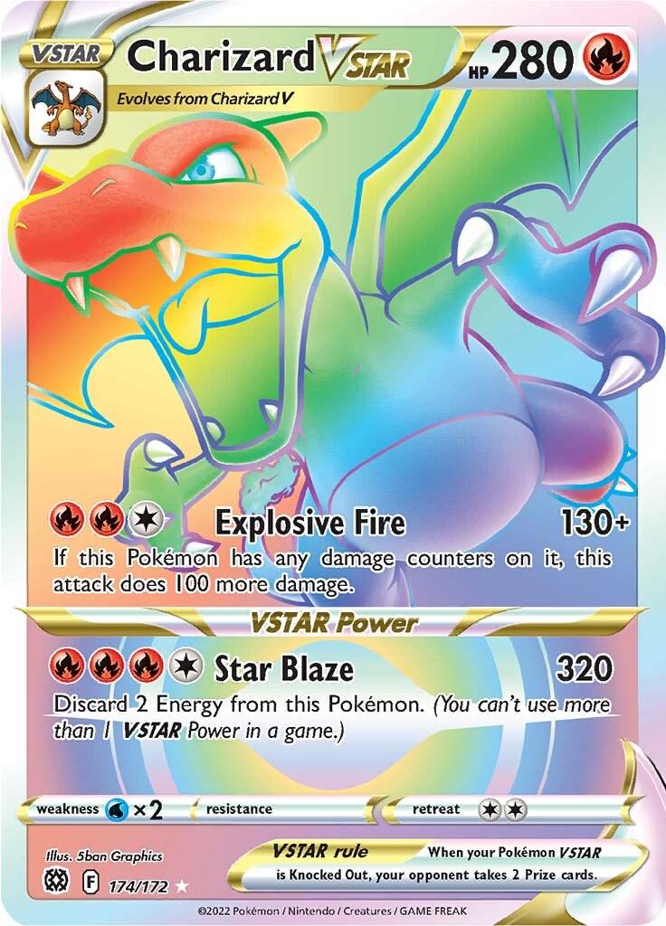 Carta Pokemon Gradata 9 - Charizard VASTRO (Rara Segreta) 174 - ITA Astri Lucenti - 2022