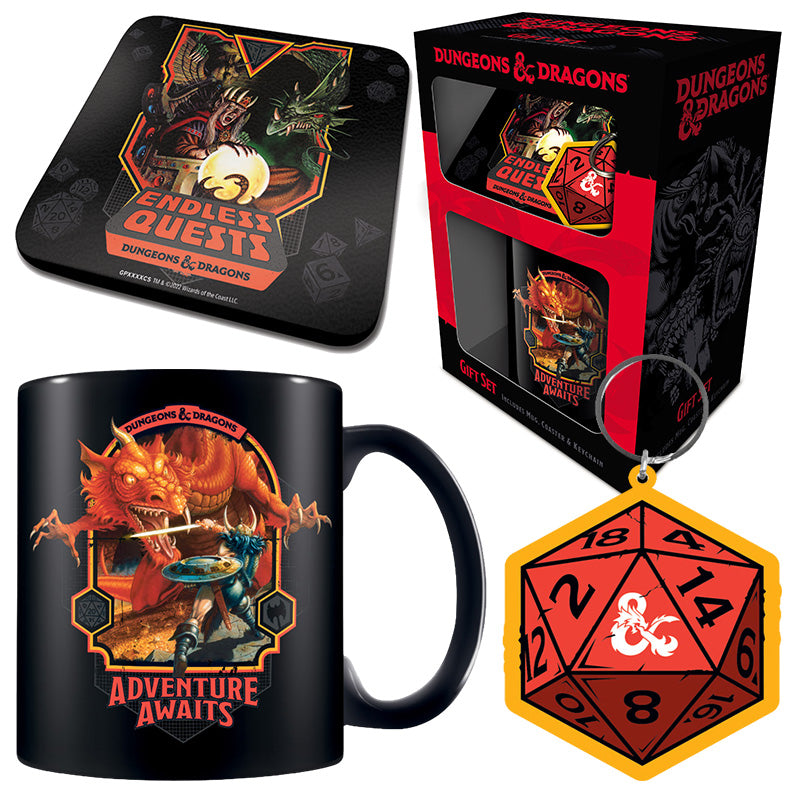Set Regalo Dungeons & Dragon - Tazza + Sotto bicchiere + Portachiavi