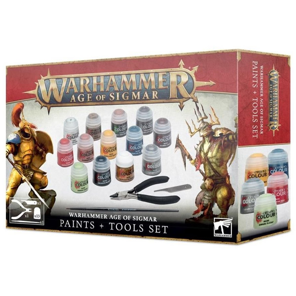 WarHammer Age Of Sigmar Paints + Tools Set