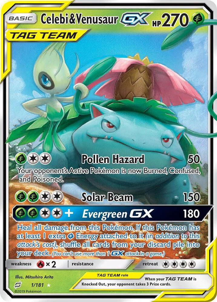 Carta Pokemon Autenticata - Celebi & Venusaur GX Tag Team - JPN TAG BOLT - 2018