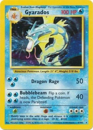 Carta Pokemon Gradata 6 - Gyarados (Holo) 6 - ITA SET BASE - 1999