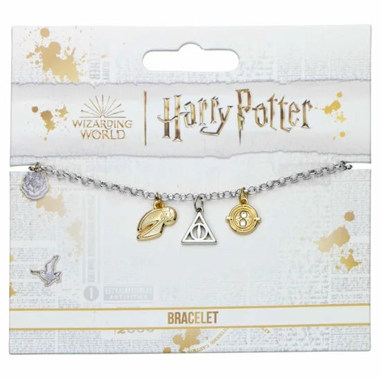 Harry Potter Bracciale Con Pendente - Boccino, Giratempo e Doni Della Morte