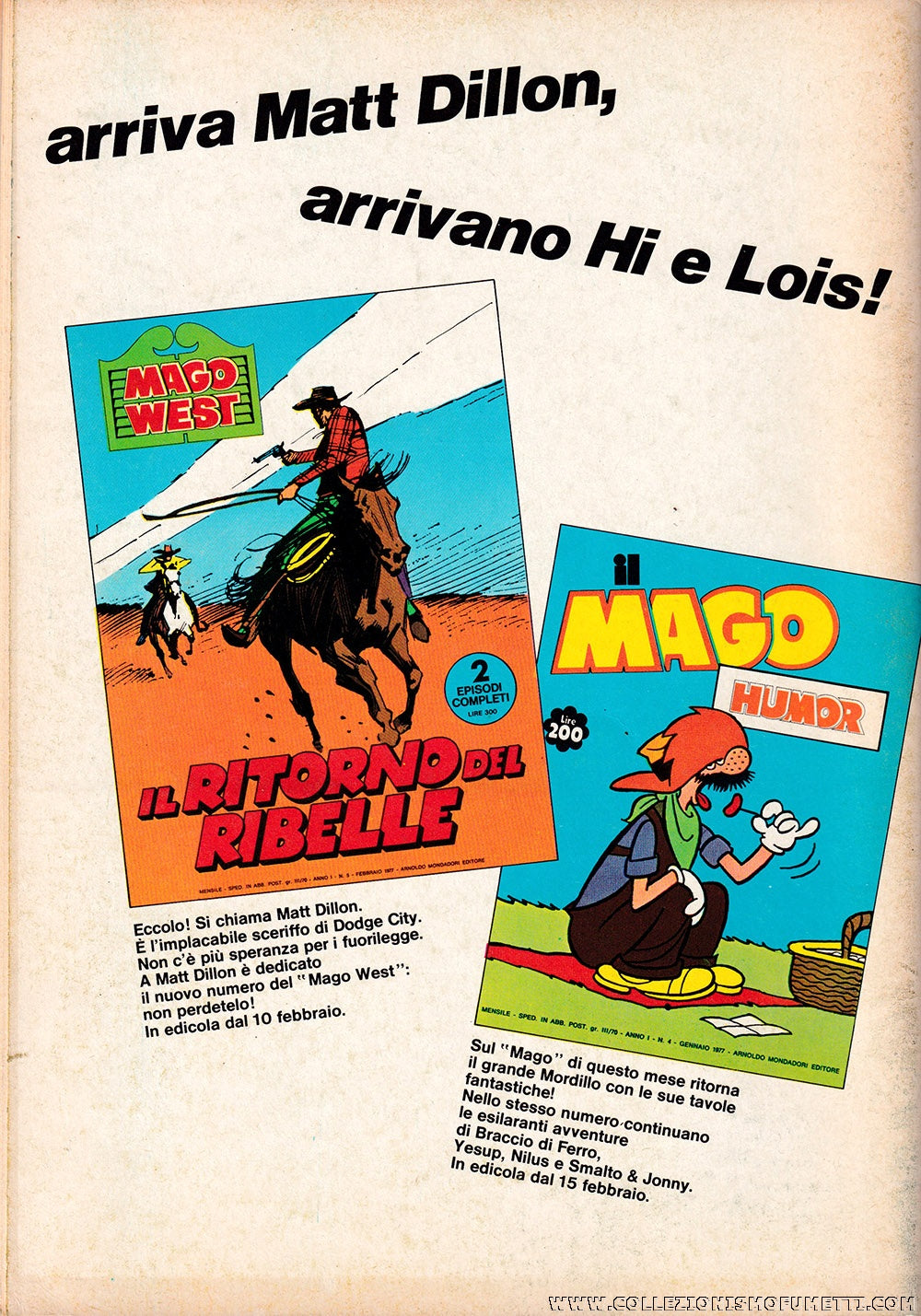 Rivista Fumettistica Il Mago N°59 - Second Hand Feb. 1977