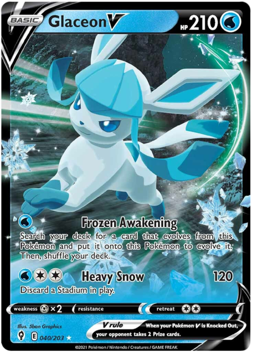 CARTA SINGOLA POKEMON GLACEON V 040/203